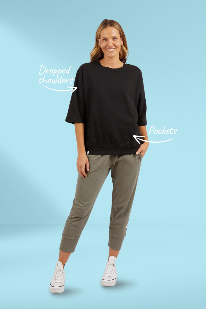 Elm Fundamental Maizie Sweat Black From BoxHill