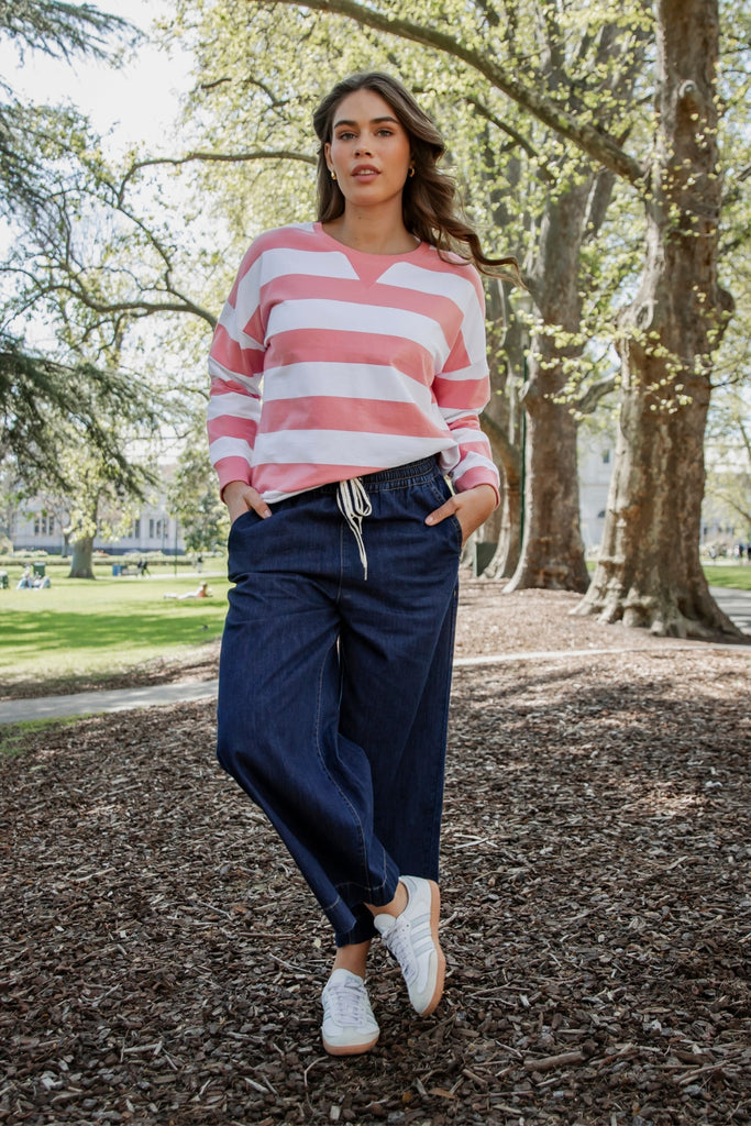 Elm Greta Wide Leg Pants Extra Dark Wash From BoxHill