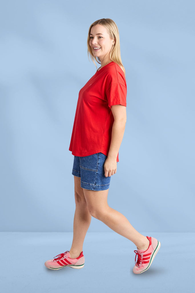 Elm Halli Short Sleeve Tee Poppy From BoxHill
