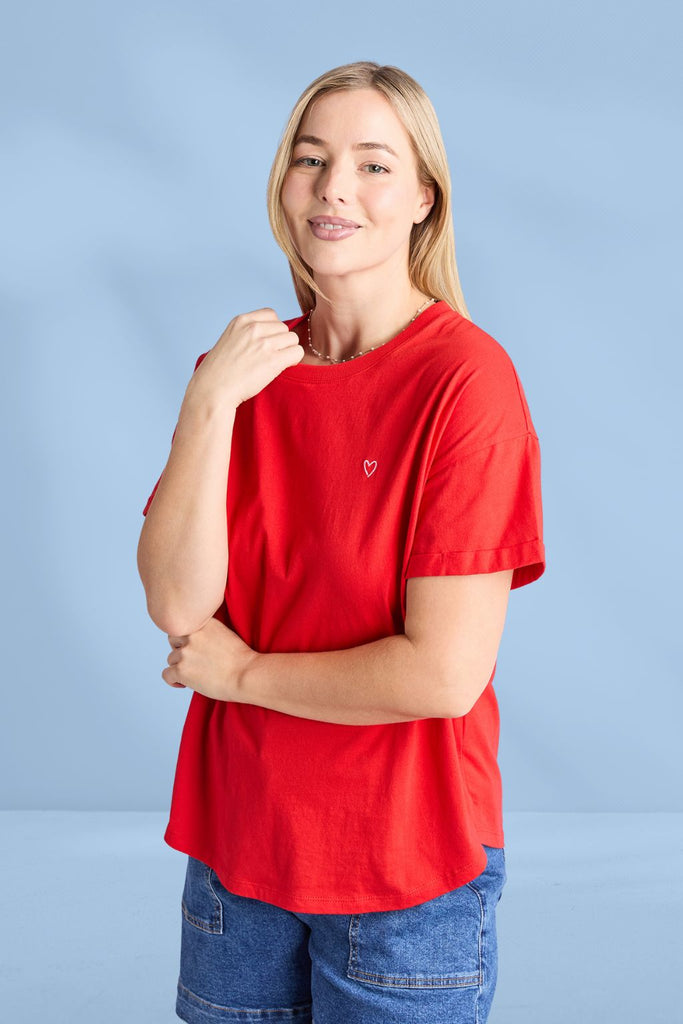 Elm Halli Short Sleeve Tee Poppy From BoxHill