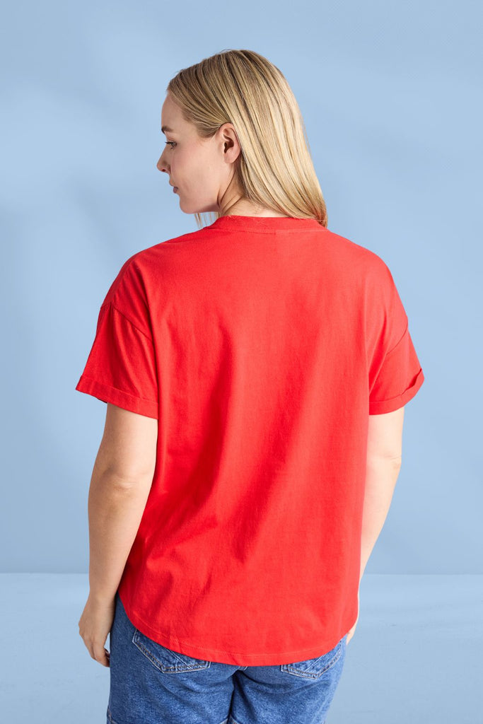 Elm Halli Short Sleeve Tee Poppy From BoxHill