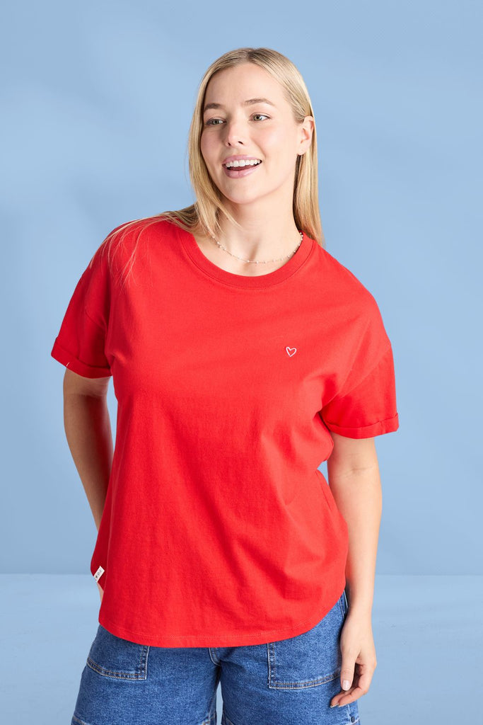 Elm Halli Short Sleeve Tee Poppy From BoxHill