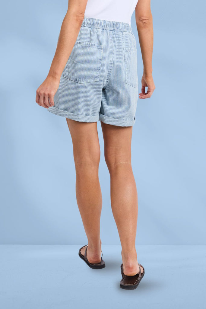 Elm Holly Stripe Shorts Blue and White Stripe From BoxHill