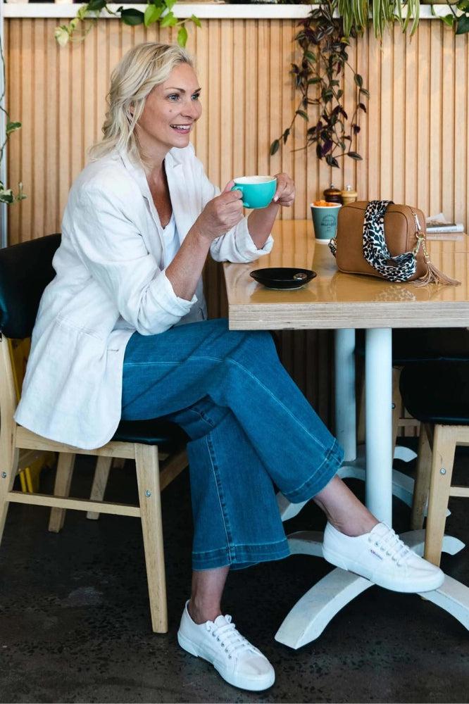 Elm Izzy Wide Leg Jeans Dark Blue Wash From BoxHill