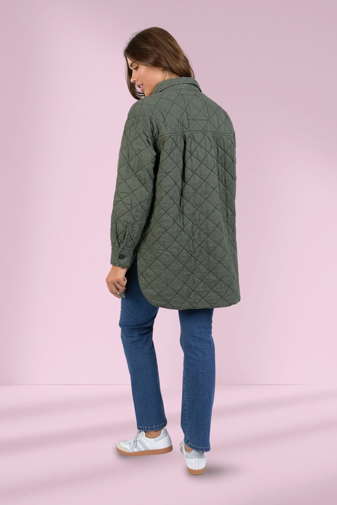 Elm Katie Quilted Shacket Basil From BoxHill