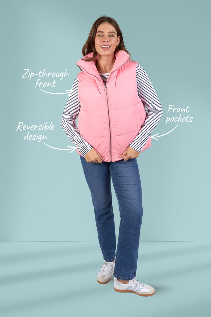 Elm Kit Puffer Vest Charm Pink From BoxHill