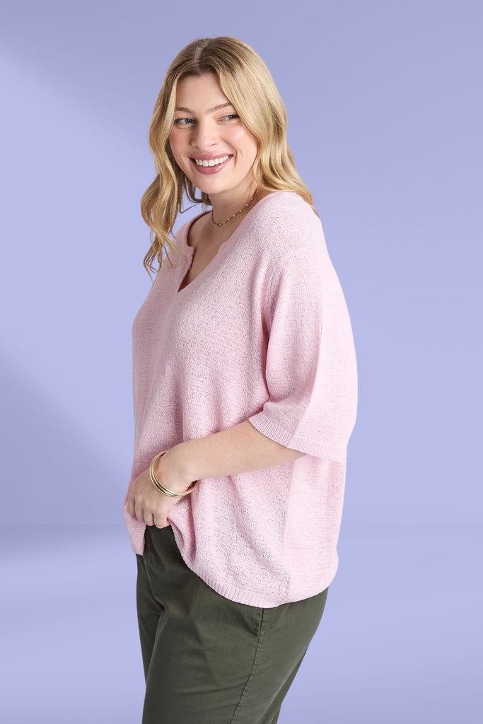 Elm Knit Tee Pink Lady From BoxHill