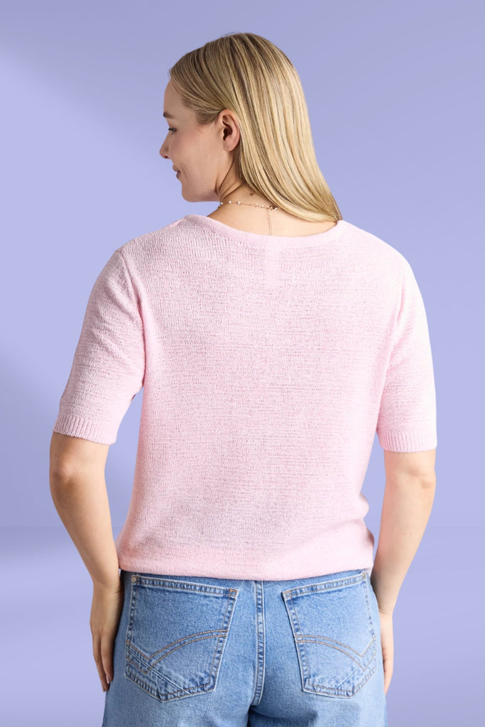 Elm Knit Tee Pink Lady From BoxHill