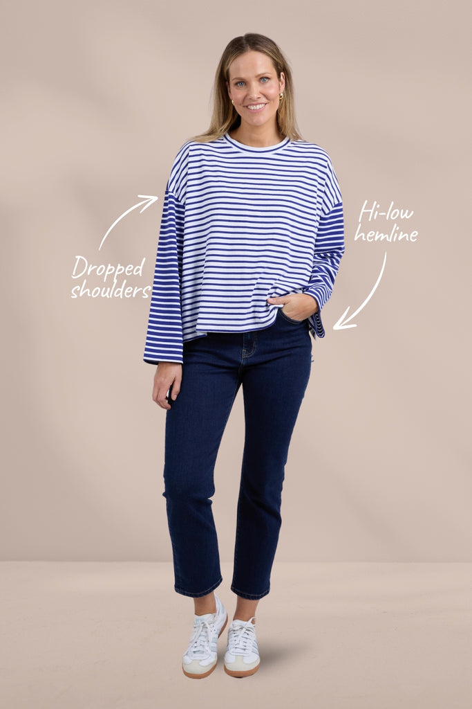 Elm Koki Sweat Deep Blue From BoxHill