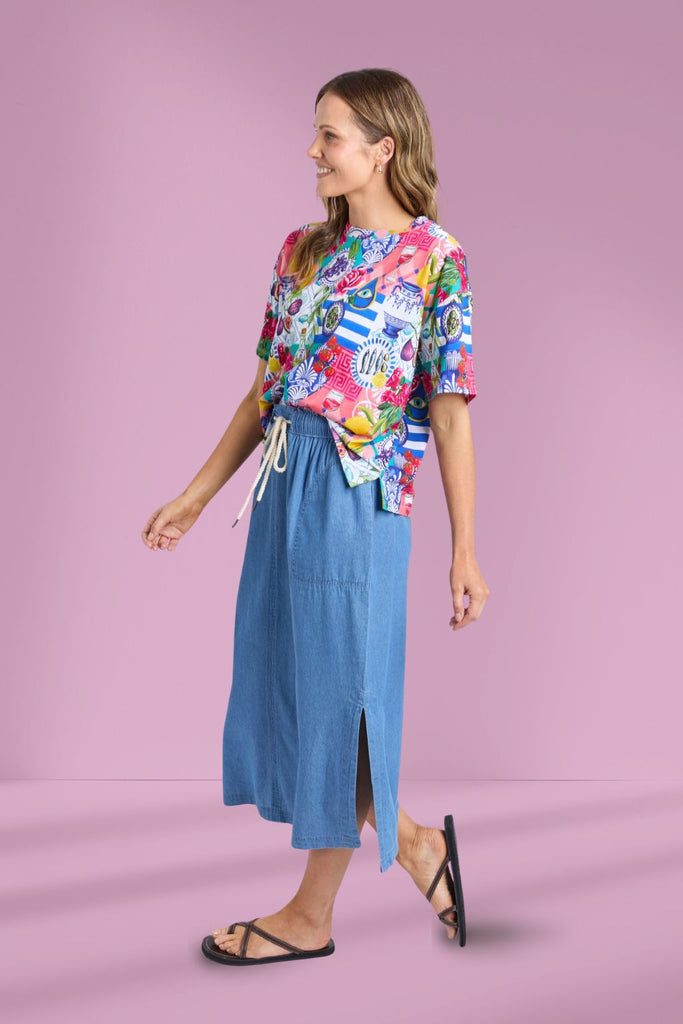 Elm Lala Land Tee All Over Yardage Print From BoxHill