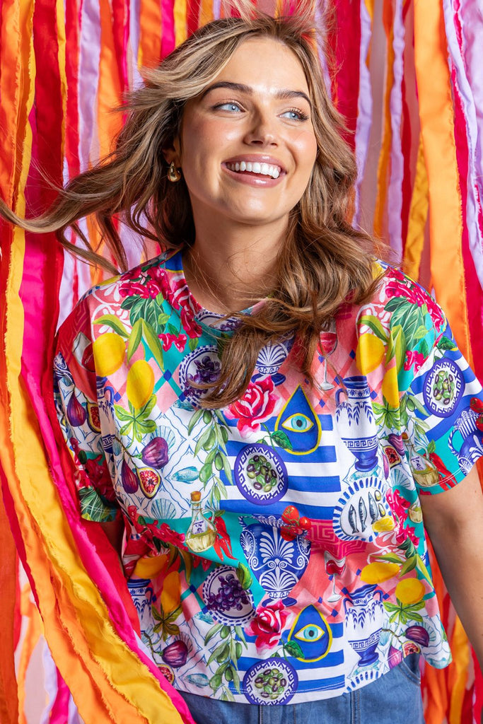 Elm Lala Land Tee All Over Yardage Print From BoxHill