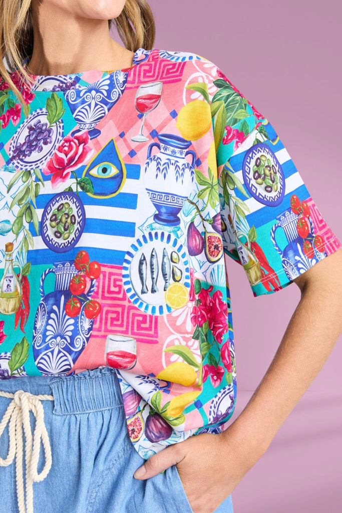 Elm Lala Land Tee All Over Yardage Print From BoxHill