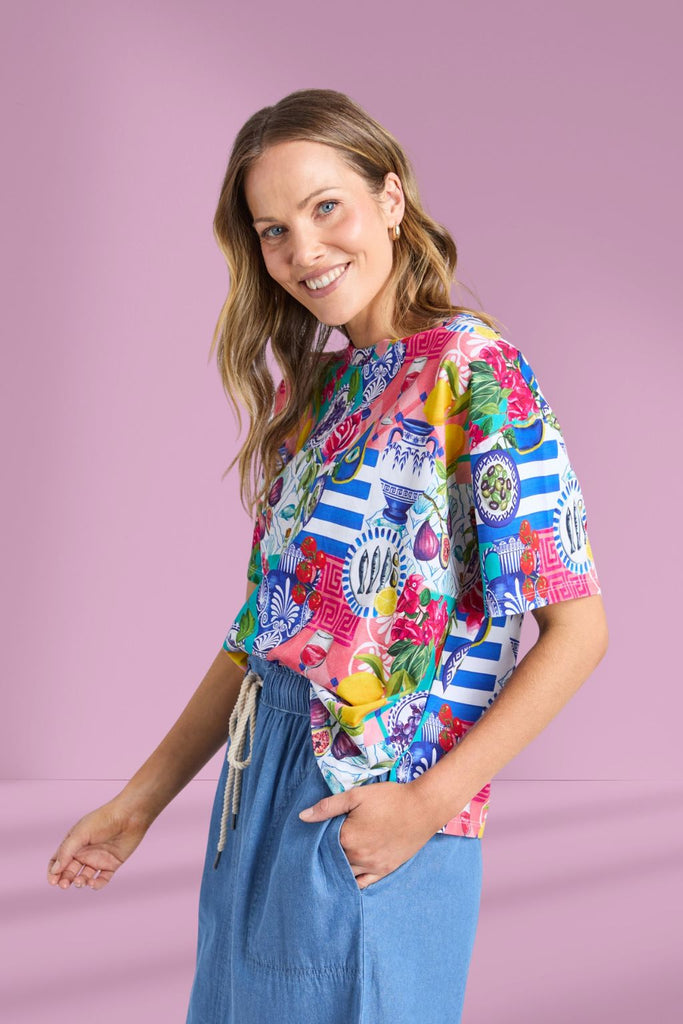 Elm Lala Land Tee All Over Yardage Print From BoxHill