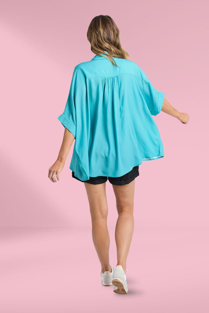 Elm Luna Shirt Gumdrop Green Stripe From BoxHill