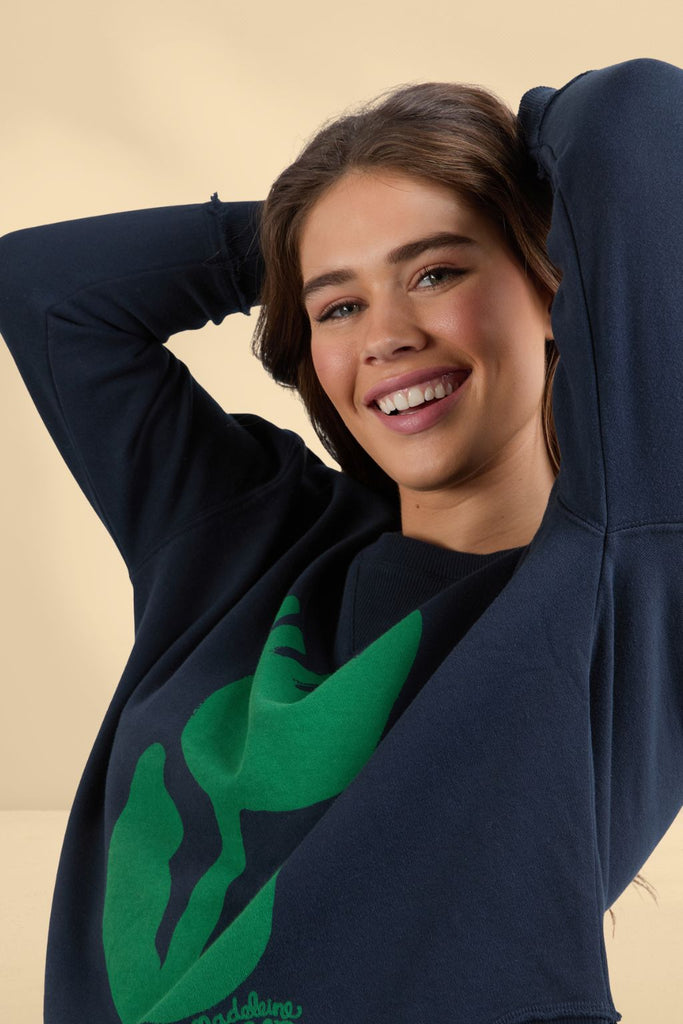 Elm Madeleine Stamer Crew Navy From BoxHill