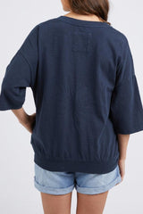 Elm Maizie Vee Neck Tee Navy From BoxHill