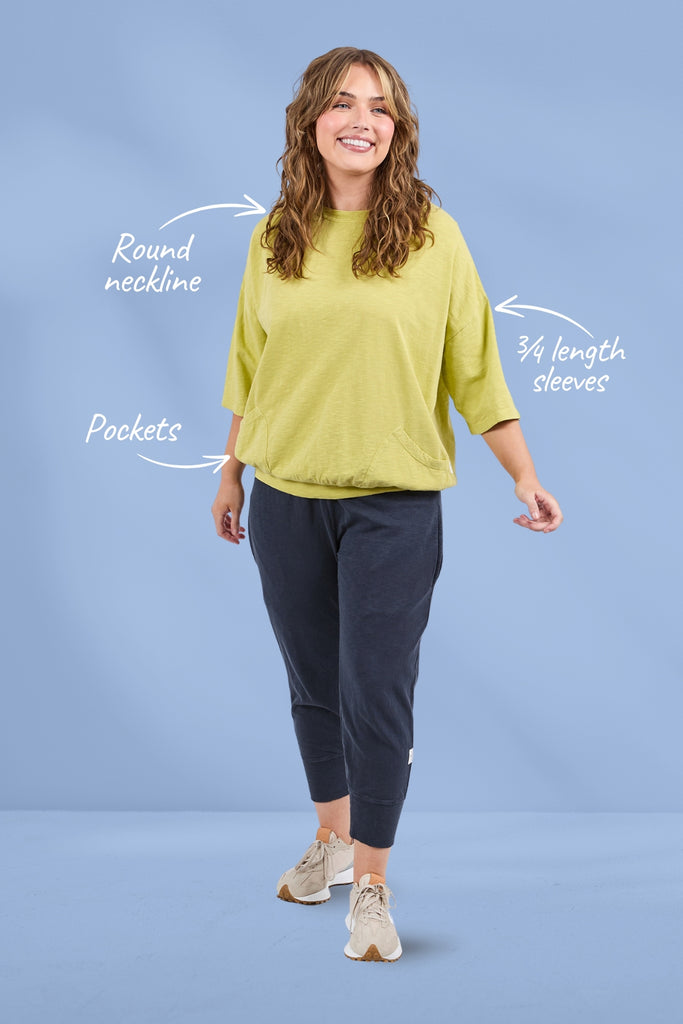 Elm Mazie Sweat Lime Green From BoxHill