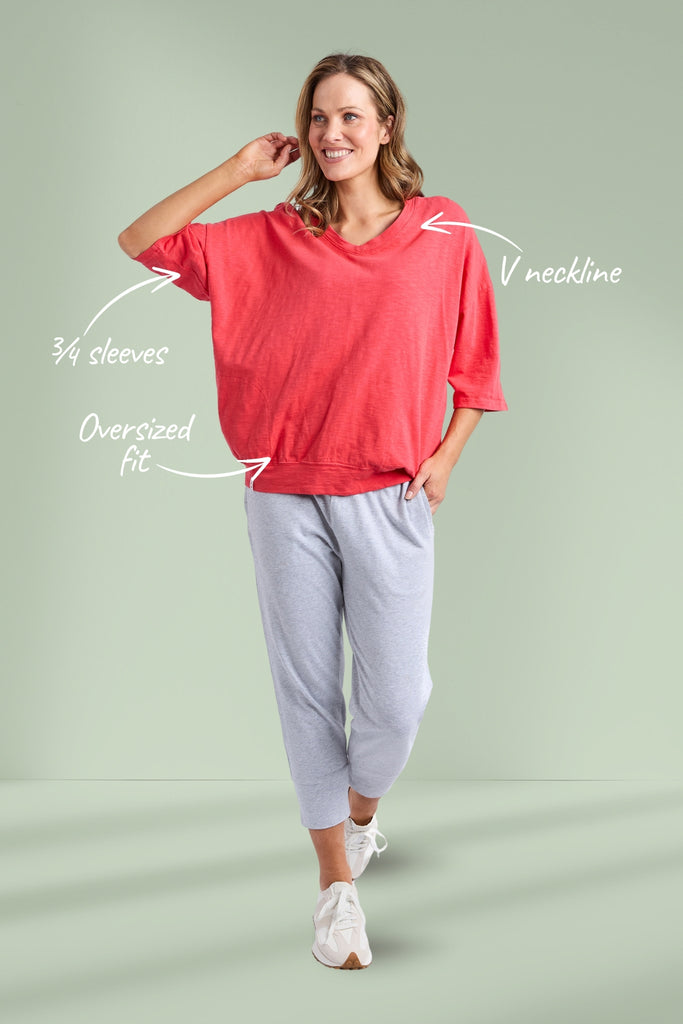 Elm Mazie Vee Neck Cayenne From BoxHill