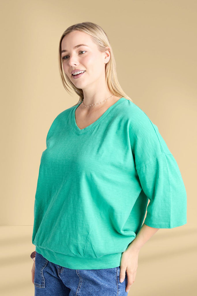 Elm Mazie Vee Neck Gumdrop Green From BoxHill