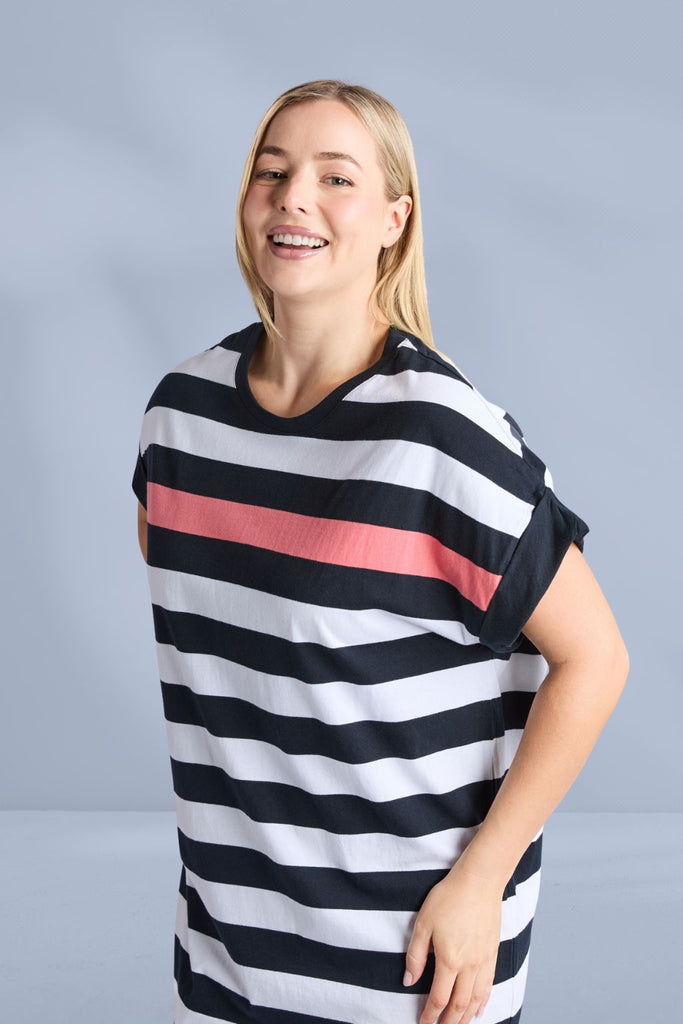 Elm Mckinley Dress Black and White Stripe From BoxHill