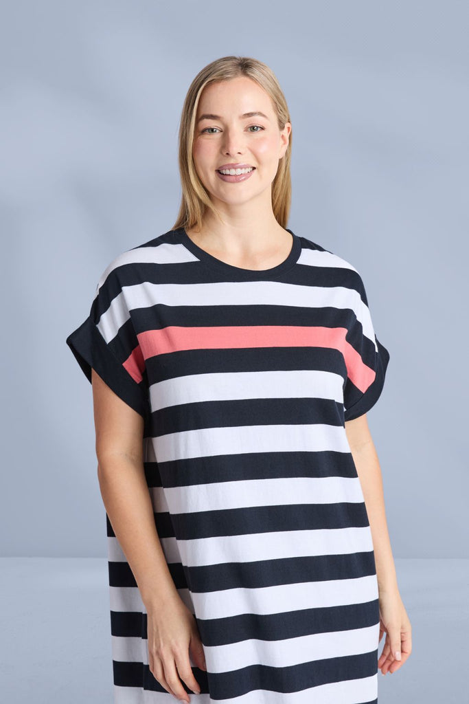 Elm Mckinley Dress Black and White Stripe From BoxHill