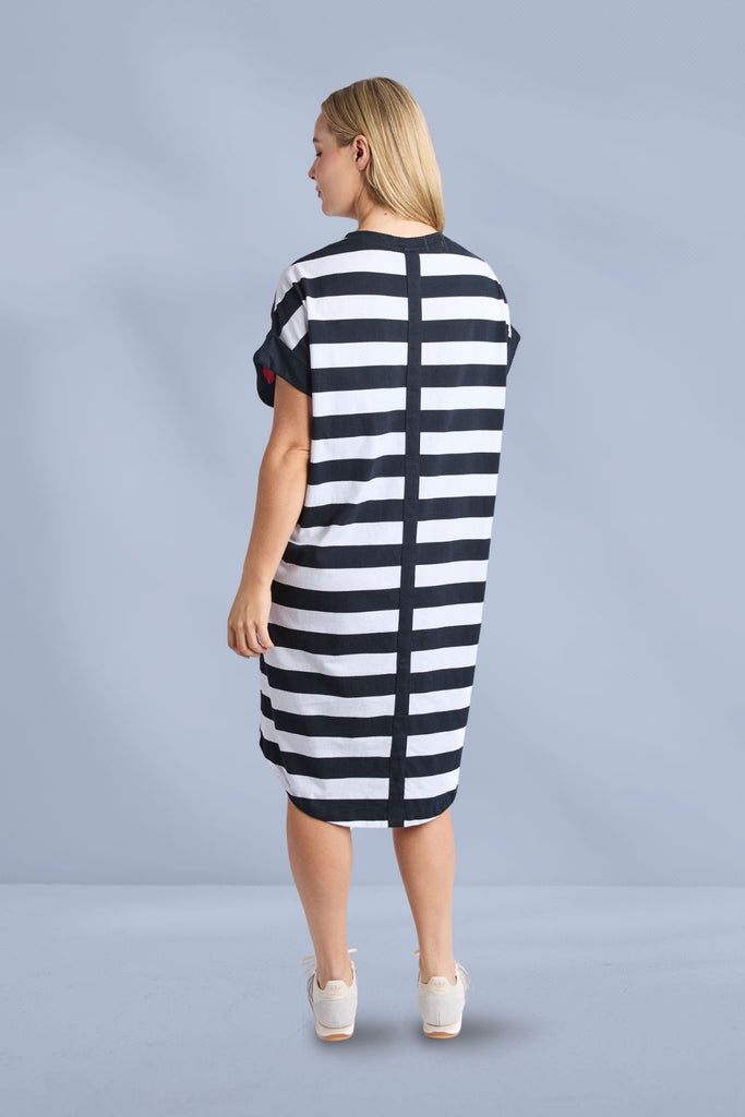 Elm Mckinley Dress Black and White Stripe From BoxHill