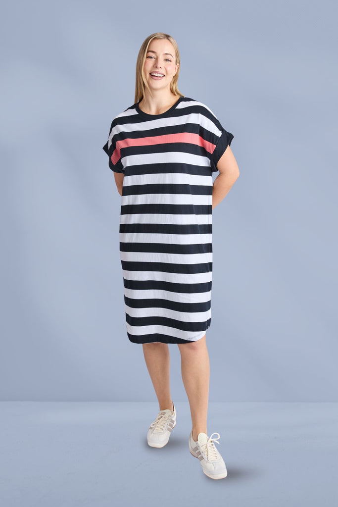 Elm Mckinley Dress Black and White Stripe From BoxHill