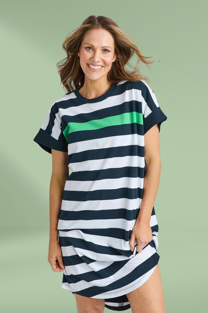 Elm Mckinley Dress Navy And White Stripe From BoxHill