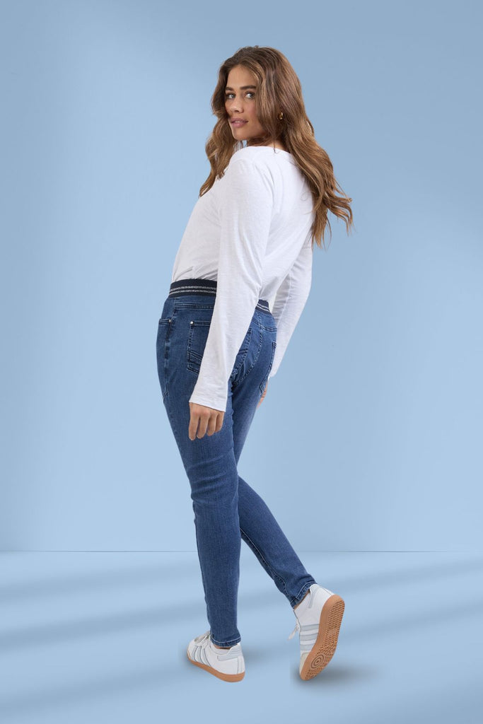 Elm Melody Denim Jogger Jeans Dark Blue Wash From BoxHill