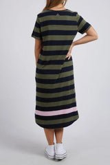 Elm Mercury Stripe Dress Pink Navy Khaki Stripe From BoxHill
