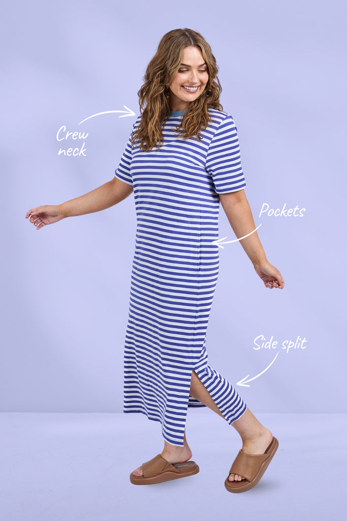 Elm Merry Tee Dress Ocean Blue From BoxHill