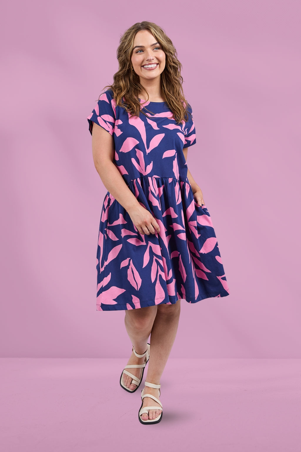Elm Mimosa Dress Blue Depths Yardage Print Elm