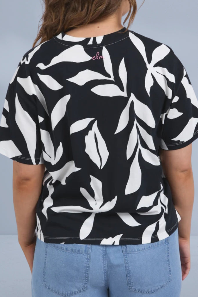 Elm Mimosa Tee Black Yardage Print From BoxHill