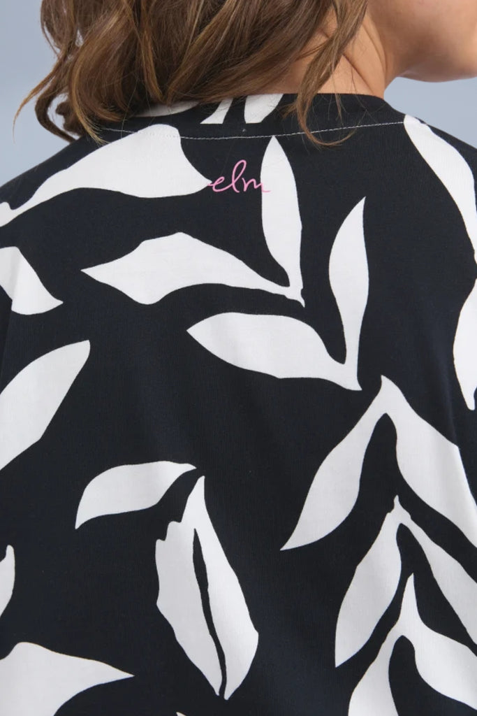 Elm Mimosa Tee Black Yardage Print From BoxHill