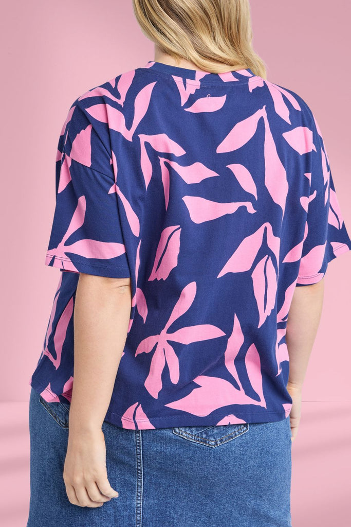 Elm Mimosa Tee Blue Depths Yardage Print From BoxHill