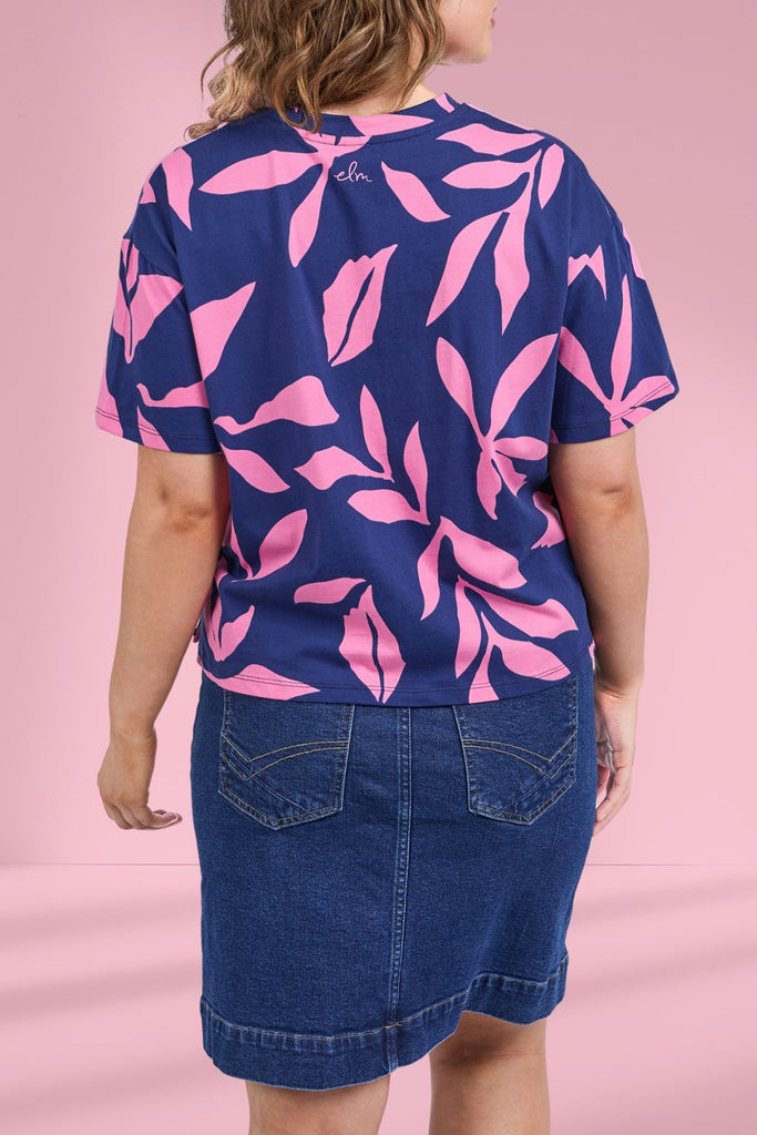 Elm Mimosa Tee Blue Depths Yardage Print From BoxHill