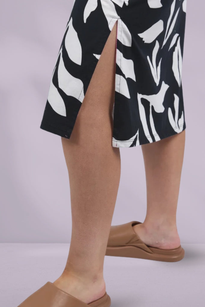 Elm Mimosa Tee Dress Black Yardage Print From BoxHill