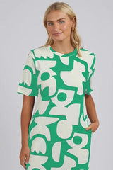 Elm Miro Tee Dress Green Geometric From BoxHill
