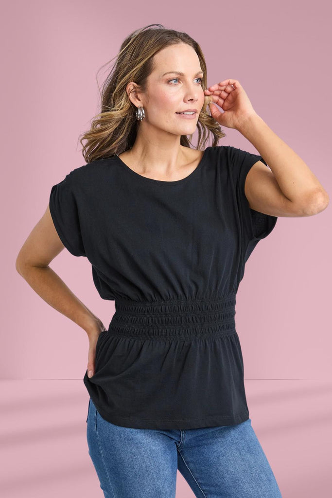 Elm Nelle Tee Black From BoxHill