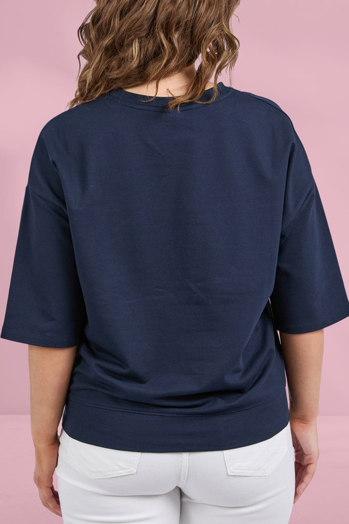 Elm Nico Sweat Navy With White Panels From BoxHill