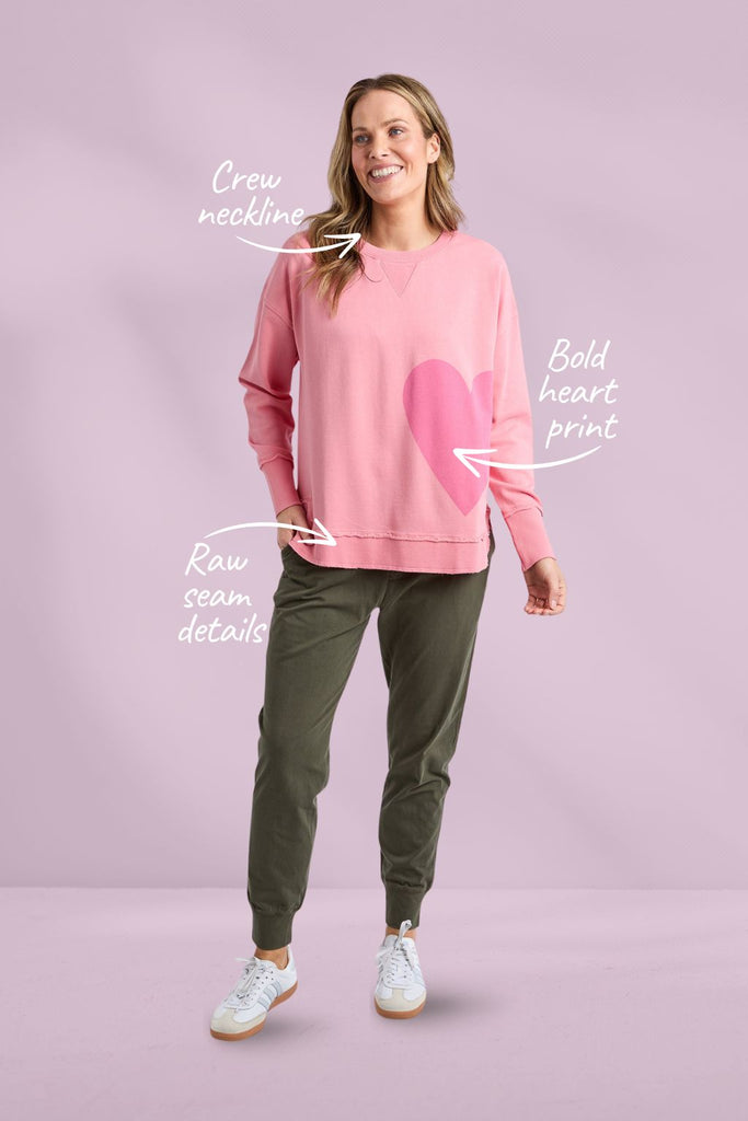 Elm One Heart Crew Charm Pink From BoxHill