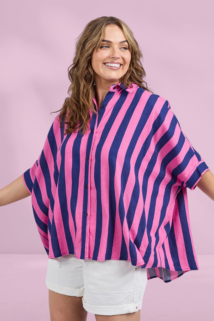 Elm Palermo Stripe Shirt Blue Pink From BoxHill