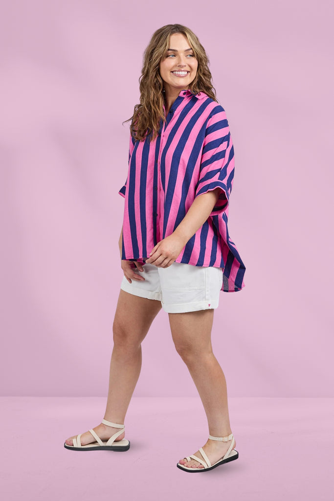 Elm Palermo Stripe Shirt Blue Pink From BoxHill