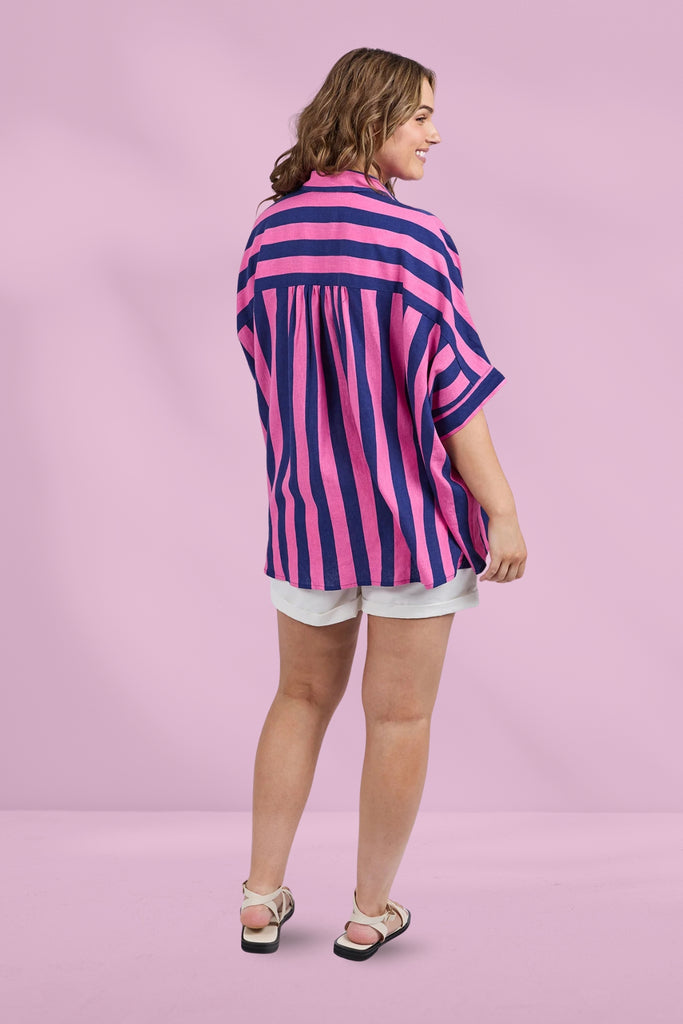 Elm Palermo Stripe Shirt Blue Pink From BoxHill