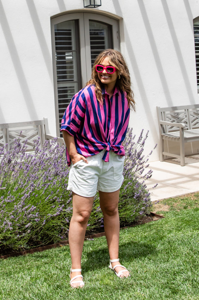 Elm Palermo Stripe Shirt Blue Pink From BoxHill