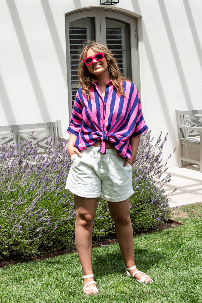 Elm Palermo Stripe Shirt Blue Pink From BoxHill