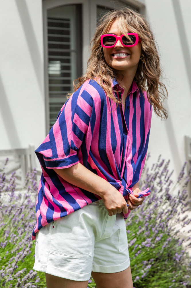 Elm Palermo Stripe Shirt Blue Pink From BoxHill