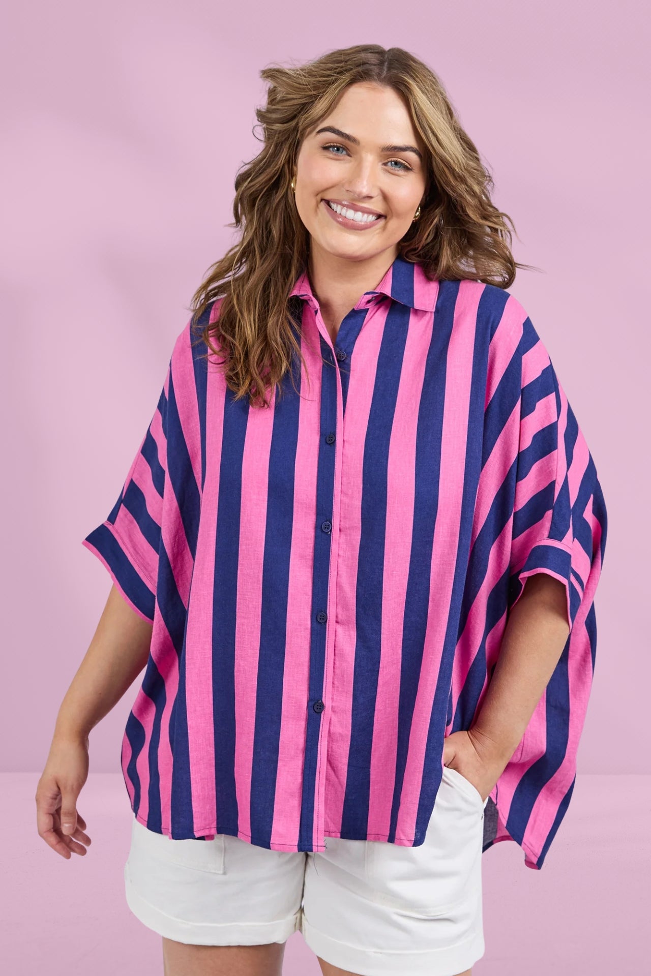 Elm Palermo Stripe Shirt Blue Pink Elm