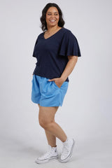 Elm Pearl Short Sleeve Top Navy From BoxHill