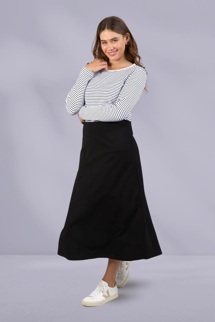 Elm Penny Ponte Skirt Black From BoxHill